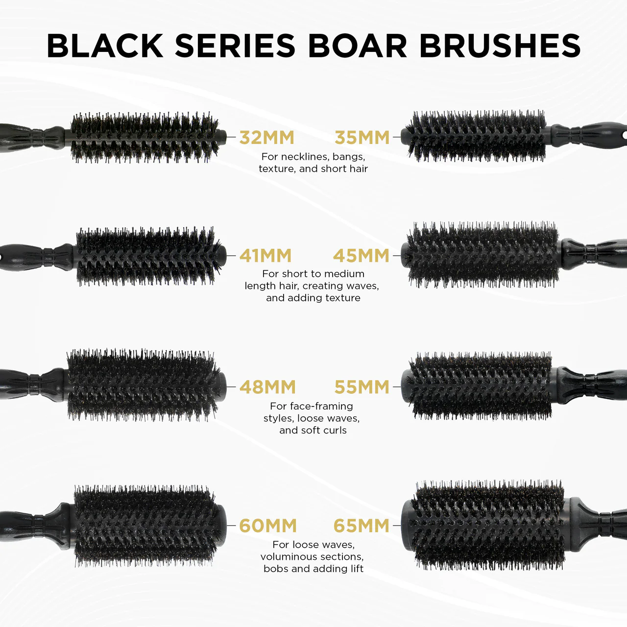 Cocco Black Series Ceramic Boar Brush (Select Size) - Image 5