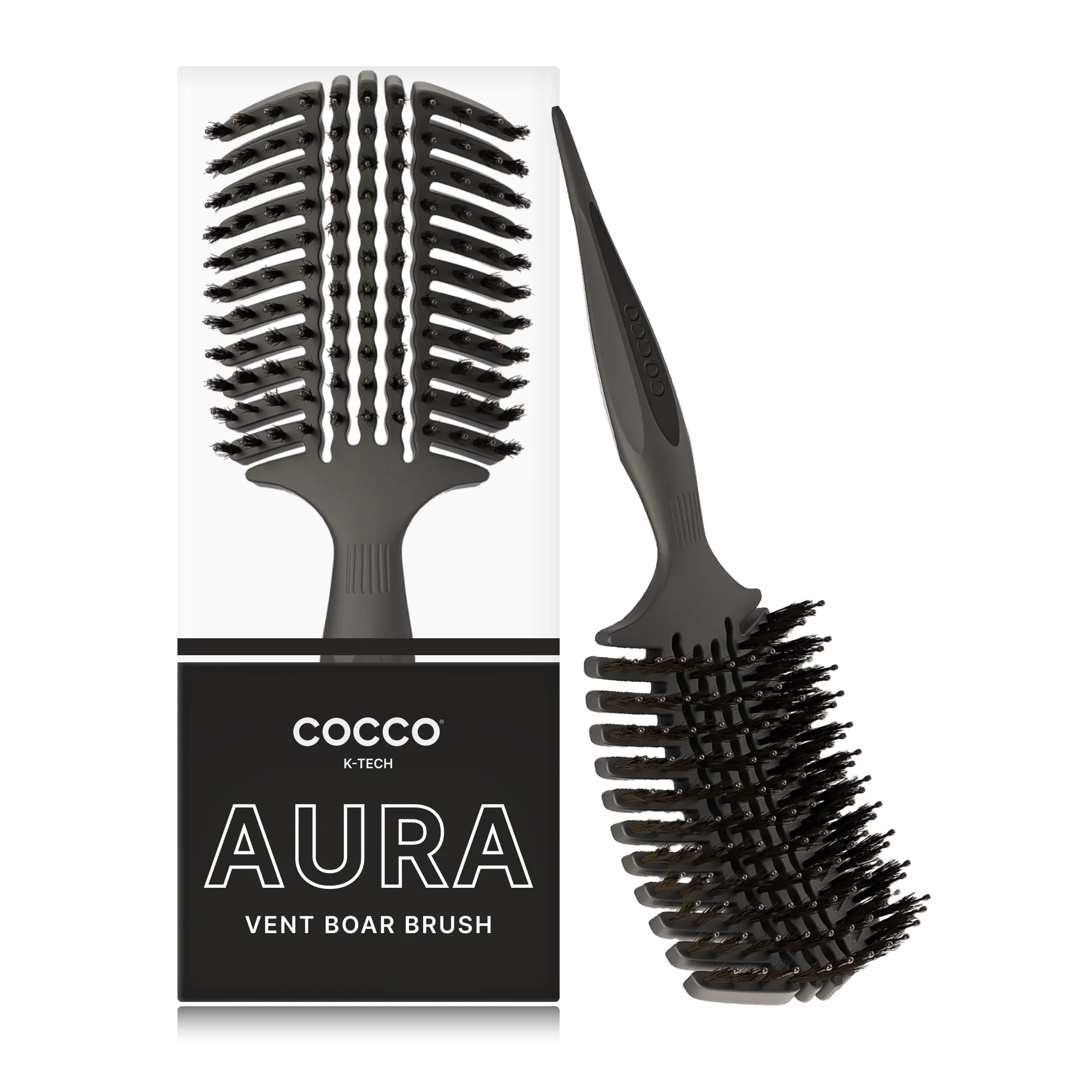 Cocco Aura Vent Boar Brush (Black) - Image 3