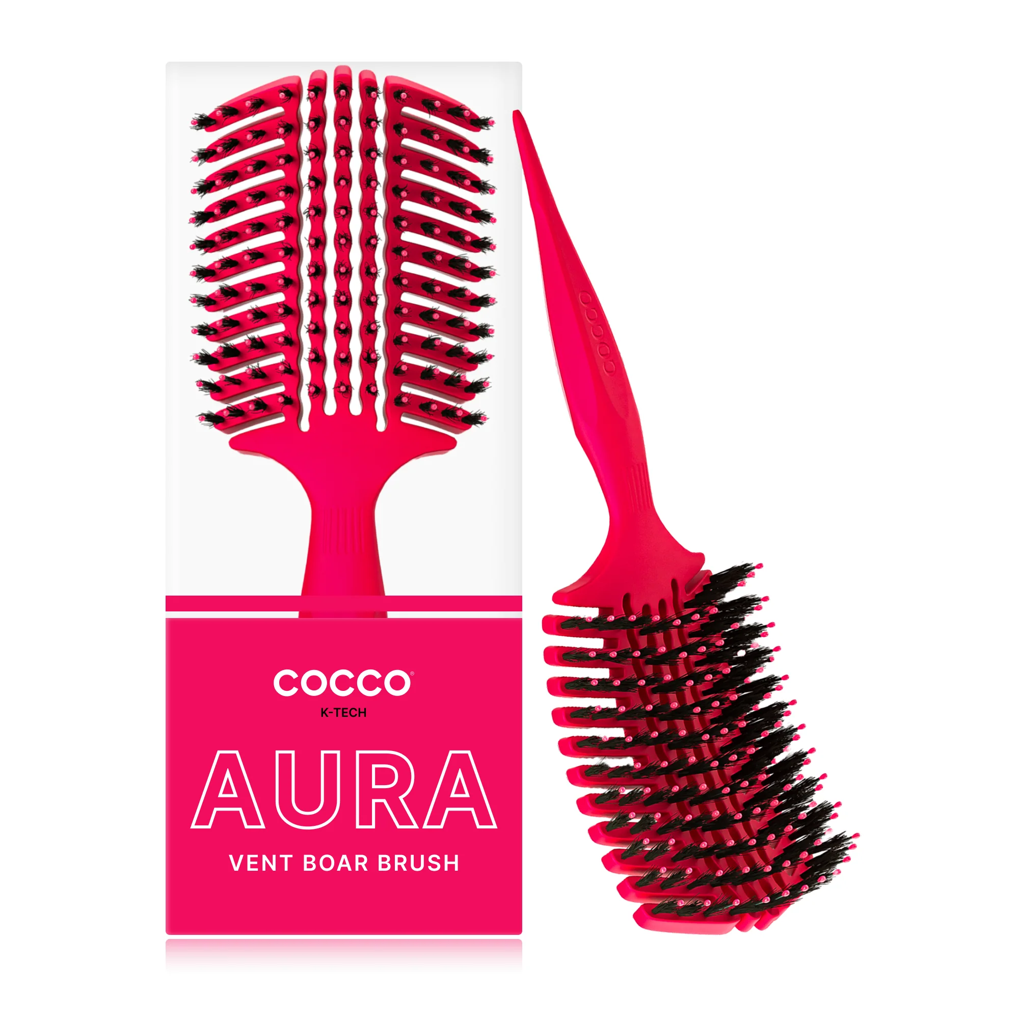 Cocco Aura Vent Boar Brush (Pink) - Image 3