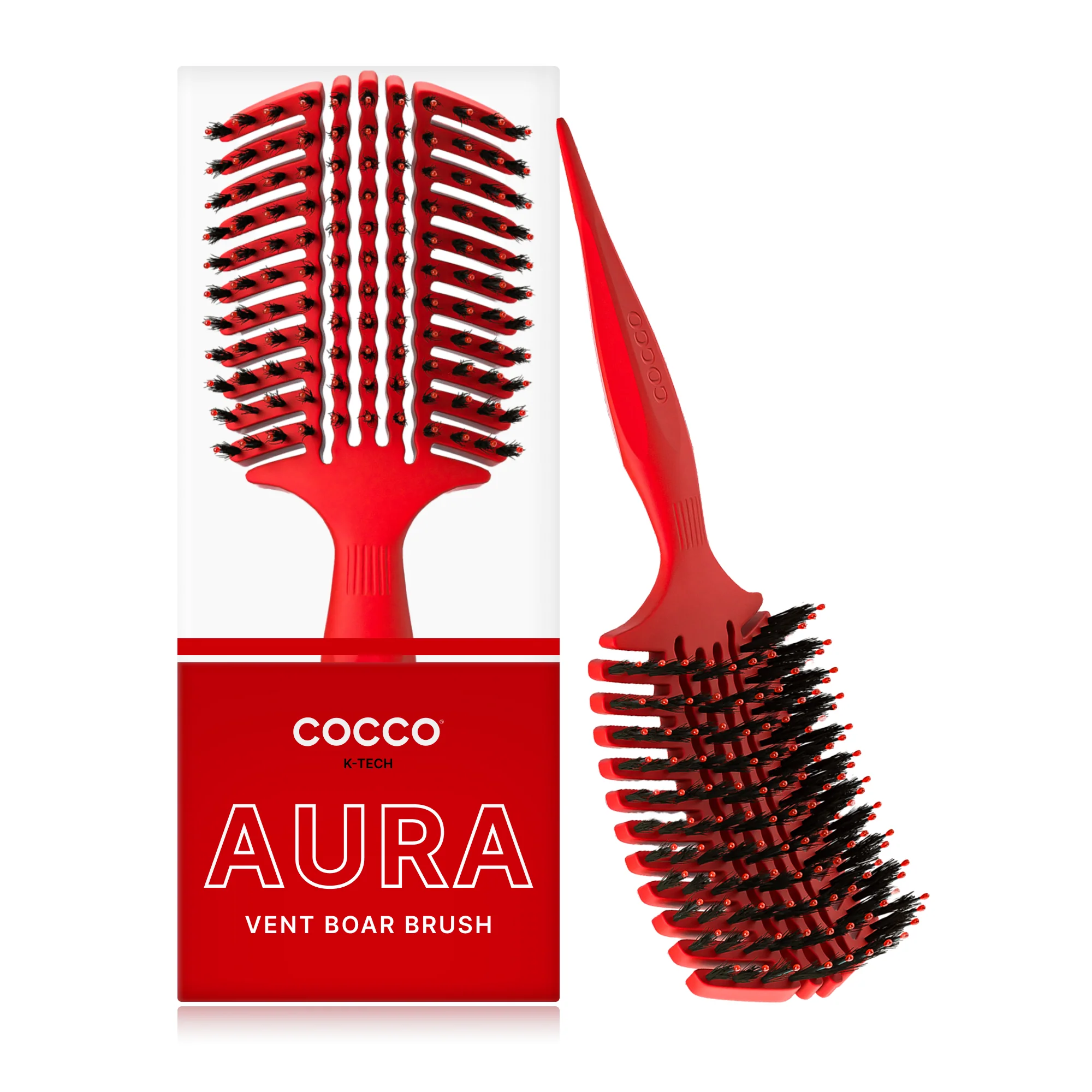 Cocco Aura Vent Boar Brush (Red) - Image 3