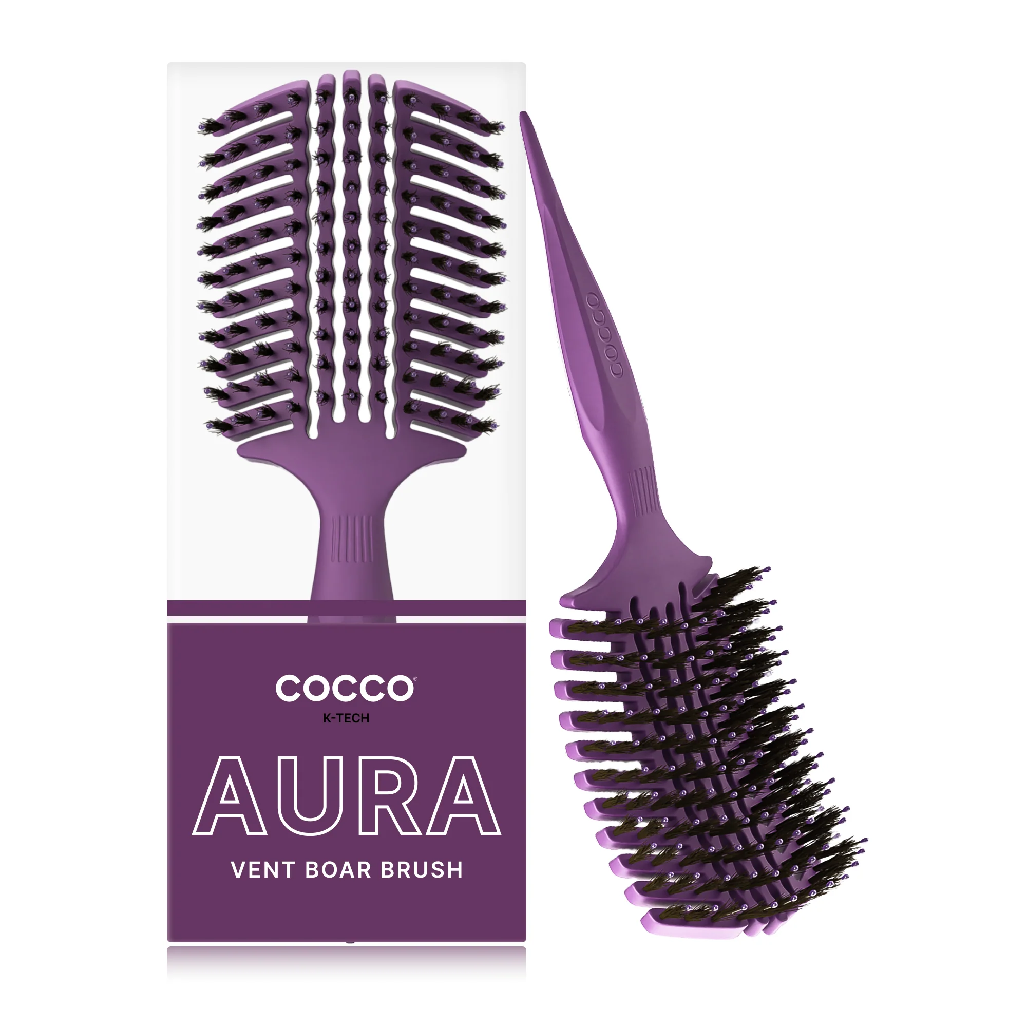 Cocco Aura Vent Boar Brush (Purple) - Image 3