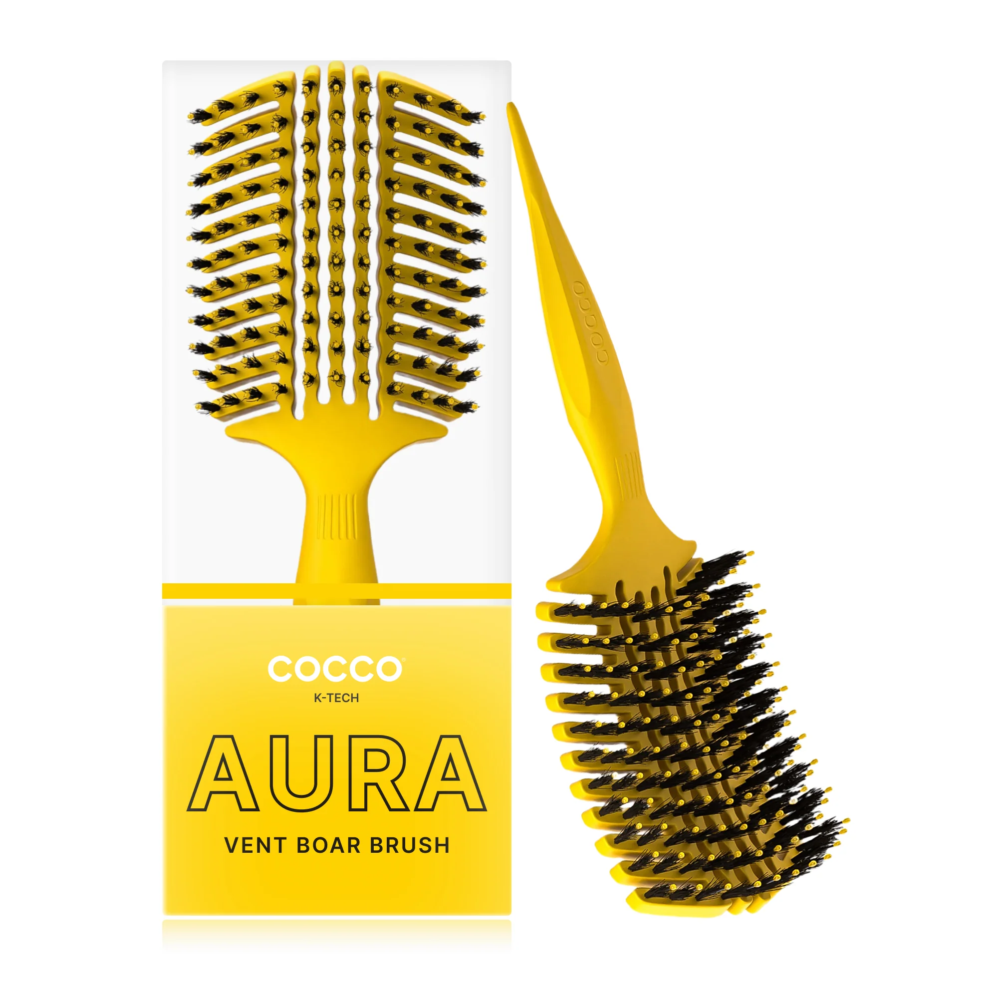 Cocco Aura Vent Boar Brush (Yellow) - Image 3