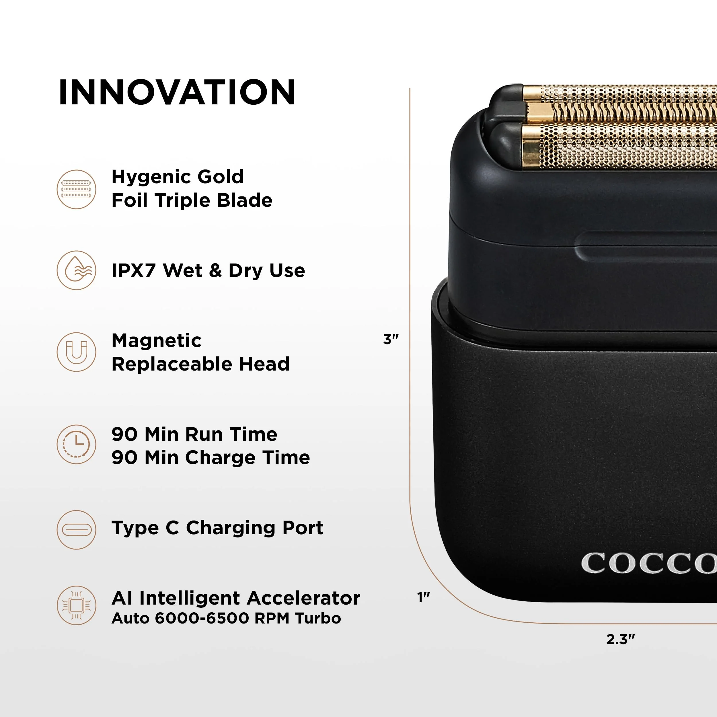Impacto Micro Wet-Dry Shaver (Black) - Image 4