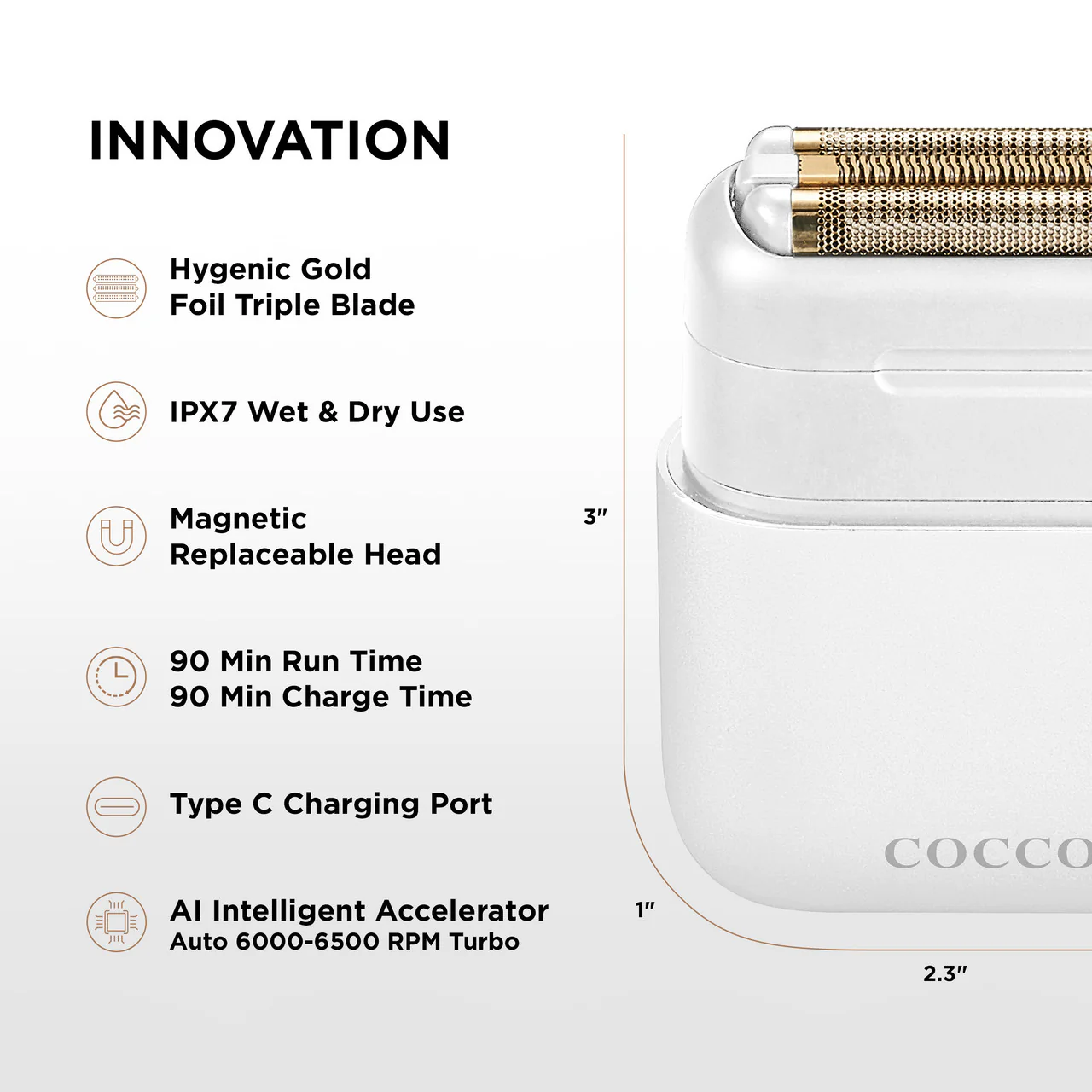 Impacto Micro Wet-Dry Shaver (White) - Image 4